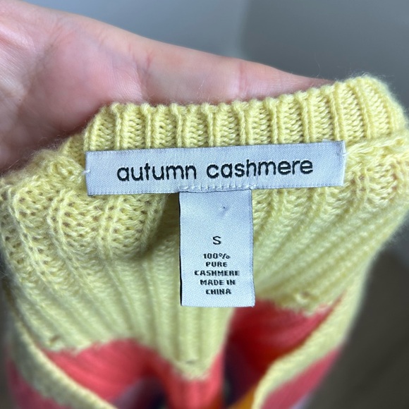 Autumn Cashmere Pastel Multicolor 100% Cashmere Sweater Size Small - Picture 15 of 15
